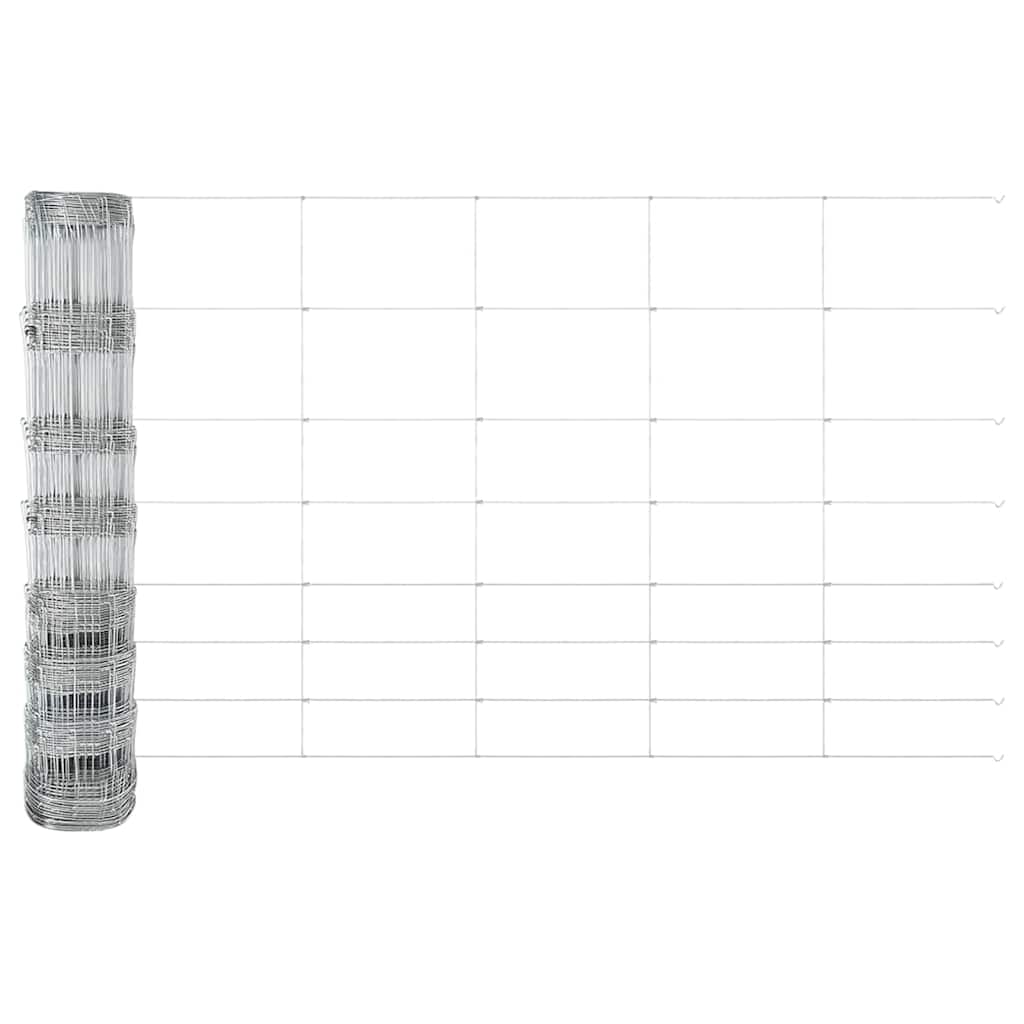 Wildzaun Silber 50 x 1 m Verzinkter Stahl